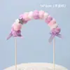 Flor de Arco de Pompones Decoración para Pastel Inserto Arcoíris Bola Esponjosa 3D Guirnalda Mesa de Postres Cumpleaños Adorno para Hornear