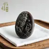 Colgante Amuleto Piedra de Llama Natural Piedra del Espíritu del Fuego Colgante de Buda Dragón para Hombres y Mujeres, Cabeza de Buda Guanyin, Colgante del Dios de la Riqueza