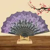 Abanico de Encaje Vintage Estilo Europeo de Flor Única para Mujer, Abanico de Orquídea de Verano, Abanico Plegable para Fotografía de Performance de Danza, En Stock