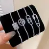 Pulsera de Clip de Papel Ovalada de Circonita Transfronteriza Europea y Americana para Mujer, Pulsera de Lujo Ligero de Alta Gama, Joyería de Mano Exquisita Versátil a la Moda