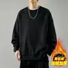 Blusão Masculino com Fleece Personalizado Outono Novo Versátil Moletom com Capuz Moda Casual Gola Redonda Solto Manga Longa Logo