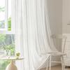 Exclusivo transfronterizo para cortinas de algodón y lino nórdico multicolor color liso hilo de algodón y lino semitransparentes para dormitorio sala de estar cortinas de suelo con hilo