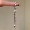 Novo Design Simples Quadrado Açúcar Brilhante Diamante Pulseira Geométrica Fresca e de Alto Padrão Beleza Luxo Leve Sensação de Alto Padrão Pulseira