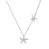 Europa e Estados Unidos transfronteiriça nova dupla estrela do mar cheia de diamantes colar feminino personalidade moda nicho design luxo leve versátil corrente clavícula