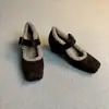 Sapatilhas Exclusivas Estilo Retro Nariz de Porco com Pelo, Sapatos Mary Jane Rasos de Inverno com Biqueira Quadrada e Forro de Lã Quente com Uma Tira