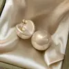 Brincos de Pérola Grandes com Pino, Geométricos Abertos em Forma de C, Estilo Novo, Elegantes e Versáteis para Uso Diário e Combinações Clássicas