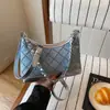 Bolso de Hombro de Moda Trendy para Mujer Primavera 2026, Bolso de Axila de Cadena de Pedrería de Alto Valor, Bolso Cruzado Texturizado para el Trabajo