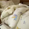 Ins girl estudante universitária dormitório cama conjunto de três peças algodão puro capa de edredom lençol de cama roupa de cama