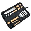 Fabricantes de conjunto de ferramentas de churrasco de aço inoxidável para exterior Amazon Garfo com cabo de madeira para churrasco Pá Pinça Conjunto combinado para churrasco