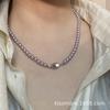 Chenmo nicho romántico vintage lavanda perla con cuentas collar francés púrpura iris temperamento simple cadena clavícula femenina