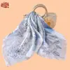 Bufanda Cuadrada para Mujer de 70 cm, Estilo Nuevo, Elegante y Sencilla, Bufanda de Seda con Estampado Floral, Chifón de Satén, Fábrica Proveedora al por Mayor