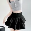 Falda de pastel elegante y única para mujer de talla grande, vestido blanco de verano, falda corta ligeramente holgada de línea A, falda midi blanca