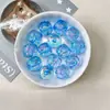 Cuentas acrílicas irregulares redondas de 14 mm, color deslumbrante de alta transparencia UV, con agujero, cuentas sueltas para pulsera DIY, cadena de teléfono, accesorios de joyería