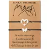 Pulsera Transfronteriza de Acero Inoxidable con Forma de Corazón Promesa Rosa Europea y Americana Tarjeta de Pareja Pulsera Tejida a Mano