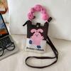 Bolsa Coreana Ins Original Tejida para Teléfono Móvil Nueva Almacenamiento Conveniente Estudiante Lindo Dibujo Animado Moda Bolso Cruzado