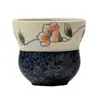 Taza de Té Cerámica Pintada a Mano Camelia Azul Glaseado de Caramelo Dinastías Tang y Song Taza de Té Kung Fu Taza Individual Taza