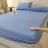Juego de Sábana Bajera Ajustable de Color Liso Invierno Leche Polar Ajustada Cubre Cama Pieza Única Engrosado Coral Polar Dormitorio Sábana Individual Juego de Tres Piezas 3