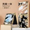 Para funda de teléfono móvil Samsung z Flip5 funda plegable zflip5 electrochapada pintada funda protectora a prueba de caídas GKK