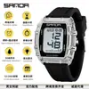 Reloj Sanda de Venta Caliente Multifuncional para Estudiantes Hombres y Mujeres Reloj Deportivo Tipo Barril de Moda Pantalla Grande Impermeable Reloj Digital