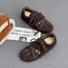 Couro de Vaca ~ Estilo Coreano Maillard Couro Genuíno Salto Escondido Sapatos de Treino Alemães Femininos 2026 Outono Novo Estilo Confortáveis Versáteis Sapatos Casuais