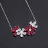 Collar Transfronterizo Tiktok Flor de Rubí Circonita Lujo Ligero Floral Moda Cadena Clavícula Joyería al por Mayor para Mujer