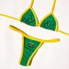 Traje de Verão Americano 2024 Estilo Praia Roupas Sexy Y2K Atacado Feminino Curto Personalizado Bordado Brasileiro Tendência
