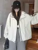 Chaqueta Corta con Capucha para Mujer 2026 Otoño Nueva Holgada Casual Versátil Cortavientos Petite Adelgazante Chaqueta Top