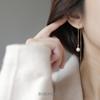 Clips para Orejas de Plata S925 Perla de Lujo Ligero para Mujeres, Diseño Nicho, Exquisitos, Adelgazantes para el Rostro, Aretes Largos en Espiral
