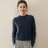 Suéter de Cachemir 100% para Mujer, Camiseta Base de Punto, Manga Raglán Nueva Otoño/Invierno, Engrosado, Cuello Semi Alto, Versátil, Suéter Cálido