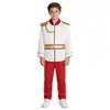 Fantasia de Príncipe, roupa de apresentação infantil, fantasia de Halloween, conto de fadas estilo europeu, fantasia de cavaleiro branco para meninos, roupa de apresentação de palco