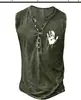 Comercio Exterior Transfronterizo Tallas Grandes Hombre Personaje Musical Chaleco sin Mangas de Siete Botones Chaleco Casual sin Cuello con Estampado Digital para Hombre