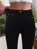 Fornecimento Exclusivo Transfronteiriço de Jeans Feminino Preto de Alta Elasticidade Slim-Fit, Calça Skinny Lápis de Cintura Alta, Estoque Pronto para Exportação de Fábrica