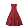 2023 Verano Nuevo Sexy Chica Picante Calle Elegante Sencillo Tirantes Color Sólido Vestido Grande de Tirantes Vestido de Tirantes