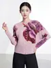 Abrigo de Otoño para Mujer con un Estilo Elegante y Suave, Ropa Estilo Mamá con un Toque Sofisticado, Nuevo Cardigan Retro Estilo Chino con Botones y Estampado Miyake