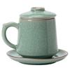 Taza Flor de Hielo con Tapa Taza de Té Doméstica de Cerámica con Separación de Té y Agua Oficina Personal Caja de Regalo de Alta Gama