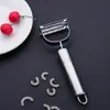 Acero Inoxidable Pelador Multifuncional Raspador Rallador de Melón Cara Sonriente Rallador de Doble Cabeza Gadget de Cocina