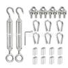 Kit Tensor de Cable de Acero Inoxidable 304 Abrazadera de Cable Tensor M6 Tuerca Ojo Manguito de Aluminio Figura Ocho Fijación