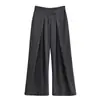 Pantalones de Pierna Ancha Rayados de Moda Casual Elegante Simple Otoño Nuevo Estilo Europeo y Americano Transfronterizo para Mujer