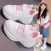 Tênis infantil de couro à prova d'água 2024 primavera e outono novo fundo macio meninos sapatos casuais grandes crianças meninas tênis de corrida