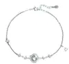 Pulseira Rosa do Pequeno Príncipe em Prata Pura 999, Design Exclusivo de Nicho, Pulseira de Zircônia Rosa Levemente Luxuosa