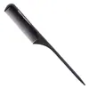 Pente de cauda pontiaguda para repartição de penteados, fibra de carbono, antiestático, resistente a altas temperaturas, dentes densos, profissional de cabeleireiro, para separar e desfiar cabelo