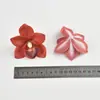 Cabeza de flor artificial, película impresa en 3D, cabeza de flor de Cymbidium, flor artificial para ropa, zapatos, sombreros, decoraciones, tocados, accesorios para el cabello, decoraciones de boda