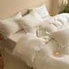 Juego de cama casual de cuatro piezas, funda nórdica jacquard de algodón puro, sábana, adecuado para todas las estaciones, ropa de cama blanco puro, sábana bajera de algodón puro