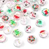 Guirlanda de Natal Desenho Animado Pintada à Mão Presente Contas de Vidro Chatas DIY Pulseira Brincos Contas de Vidro Material para Acessórios