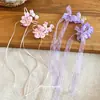 Grampo de Cabelo com Borla de Flor de Lírio-do-Vale Roxo Ultra-Fada Cravejado de Diamantes, Presilha jacaré Estilo Feriado Fresca e Doce, Acessório de Cabelo Estilo Nicho