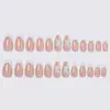 Transfronterizo nuevo belleza arte de uñas puntas de uñas French cuentas de acero forma de almendra uñas postizas ponibles pressonnails puntas de uñas