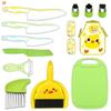 Cuchillo de Fruta de Plástico para Niños Pelador de Melón y Fruta Tabla de Cortar para Educación Infantil Molde para Pastel de Alimentos Complementarios Juego de Escoba Pequeña y Recogedor