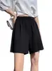 Pantalones Cortos de Pierna Ancha Plisados de Seda de Hielo para Mujer Verano Finos Talla Grande MM Gorditas Moda Sueltos Adelgazantes Cubren la Carne Pantalones de Capa Base de Tres Puntos