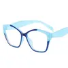 Gafas de lectura para mujer con contraste de color, protección contra luz azul, de alta definición a la moda, comercio transfronterizo de exportación europea y americana, diseño ojo de gato de montura grande