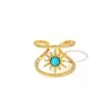 Anillo Abierto de Acero Inoxidable con Galvanoplastia al Vacío Color Oro 18K Estrella de Mar Concha Corazón Flor, Superventas Transfronterizo, No se Desvanece